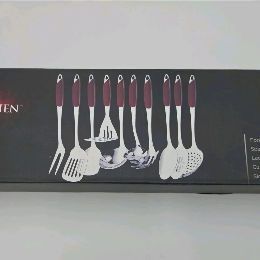 Red and Black Cooking Utensil Set